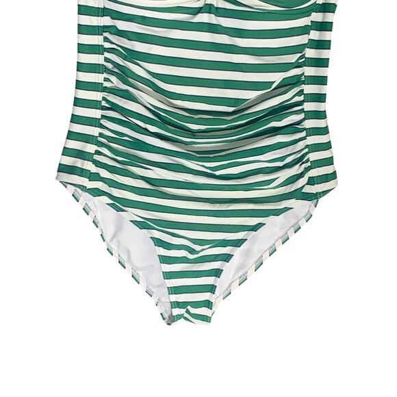 Nip Tuck Green White Stripe One Pc Swimsuit sz 8 US - Picture 5 of 8